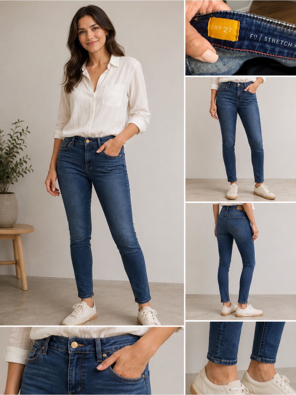 Pilcro Anthropologie Skinny Jeans Blue Women’s Size 27 Mid Rise Stretch Denim